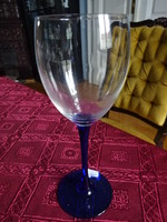 Wine glass with blue base, height 19.5 cm. He has!