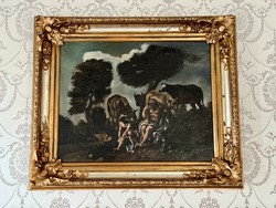 Merkúr és Argosz XVIII. századi barokk festmény