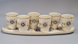 Hand-painted cornflower brandy set