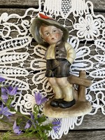 Beautifully painted wagner&apel /bertram/ porcelain boy figure with a hat