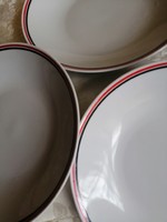 Zsolnay striped plate with soup 3 pieces