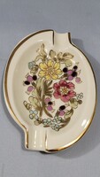 Hand painted floral ashtray