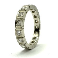 White gold eternity ring with diamonds