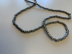 Old Scandinavian heavy pewter designer bead necklace necklaces
