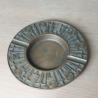 Brutalist copper alloy bowl, candle holder, ashtray
