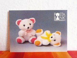 Retro postal bank teddy bear order postcard, post clean, flawless