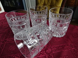Four glass whiskey glasses, height 9.5 cm. He has.