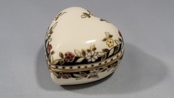 Zsolnay hand-painted heart jewelry box, bonbonnier