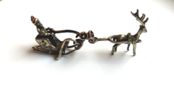 Silver Santa with sleigh and reindeer