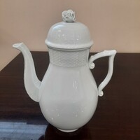 Large white Herend porcelain teapot, tea pourer, pitcher