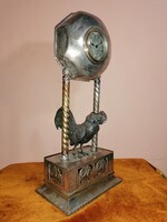 Antique table clock with rooster