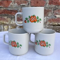 Lubiana - Lengyel sárga virágos porcelán bögre - csésze - pohár - csupor