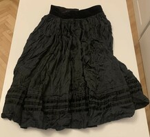 Antique brocade silk brocade folk costume pleated skirt with velvet waist