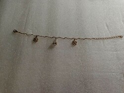 Gold-plated bracelet with charms