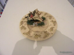 Old Christmas plate and rocking horse pendant