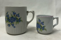 Rági Zsolnay flower patterned porcelain mug and cup for sale together