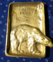 Copper bowl with polar bear inscribed Dr Egger