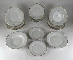 1R682 old Bohemian Czech porcelain tableware 17 pieces