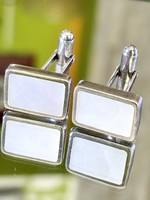 Elegant solid silver cufflinks still with white mother of pearl inlay