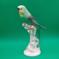 Retro green applied art ceramic parrot