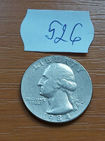USA 25 CENT 1/4 DOLLÁR 1984 / P, Quarter, George Washington, réz-nikkel  526