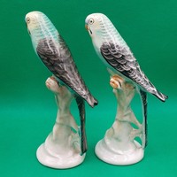 Retro industrial art ceramic parrot figurines