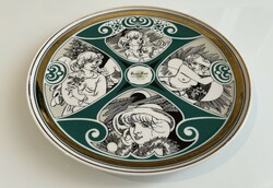 Hollóházi Jurcsák László által tervezett limitált kiadású porcelán falitányér