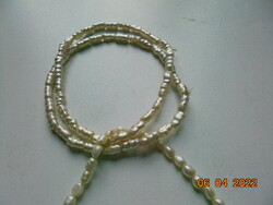 1980 Freshwater true pearl with neck blue bracelet made of small 