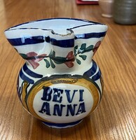 Bevi anna old Italian majolica jug from the 1900s