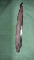 Antique barber's razor with wooden handle, sharp, open 25 cm, blade 14 cm as shown in the pictures