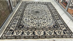 3426 Meseszép Iráni Nain selyemkontúros kézi csomó gyapjú perzsa szőnyeg 200x300CM ingyen futár