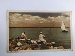 Old color postcard on balat