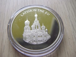 Egyesült Európa Emlékérem 100 Líra Lettország  2004 Zárt bontatlan kapszulába + Tanúsítvány