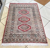 3567 Beautiful Pakistani hand-knotted wool Persian carpet with silk contour 80x115cm free courier