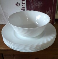 Luminarc opal flat plates with bowl - sold together!