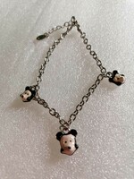 Silver-plated mickey mouse bracelet with charms / for little girls