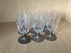 Glass cups with metal bases