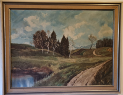 Landscape painting oil on canvas 90x69