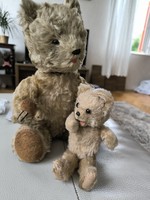 Antik maci Mackó fülén jelzett Fogel Wien, Szalma teddy Bear
