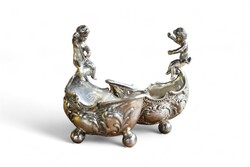 A beautiful pair of rare baroque silver figural spice holders
