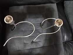 Beautiful vintage marion noyes towle 925 sterling silver serpentine candle holder pair