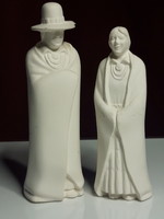 Native American Man and Woman - pair of statue - Navajo indián szoborpár