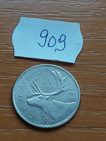 Canada 25 cents 1980 ii. Queen Elizabeth, nickel, reindeer (caribou) 909