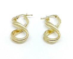 Gold twisted dangling earrings (zal-au124259)