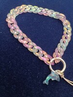 Beautiful bracelet with dolphin pendant, purple blue, good quality