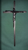 Antique solid copper Christian crucifix cross with an art deco style corpus 13 x 7 cm as shown in the pictures
