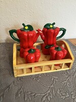 Spice holder - on a wooden tray