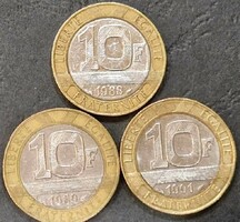 France 10 franc lot (3 pieces)