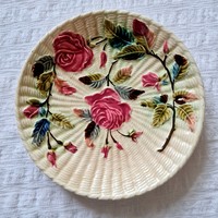 Znaim antik majolika rózsás tányér - 3.