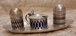 Old silver-plated tray pendant set (m4759)